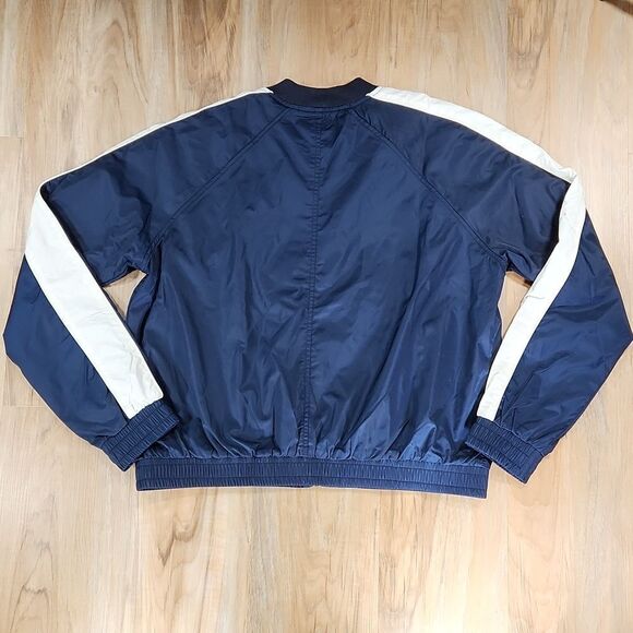 🧚♂️NWT Gap Blue Lined Zippered Lightweight Track Jacket Large - Picture 2 of 10